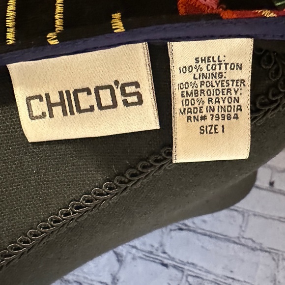 Chicos Gorgeous Jacket with Embroidery Size 1 - Picture 4 of 4